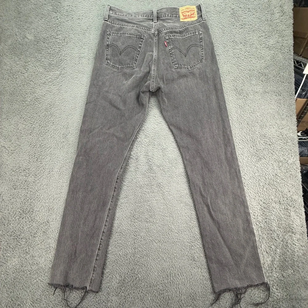 Levi's‎ 501 Original Fit Jeans Mens 29x32 Faded Black Grey Raw Hem 12501-0398